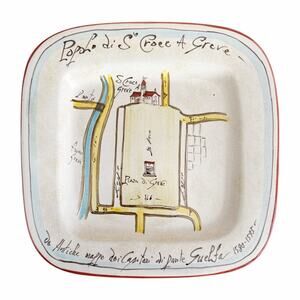 Ceramica Geometrie Tuscan Ceramic Hand Painted Plate of Map